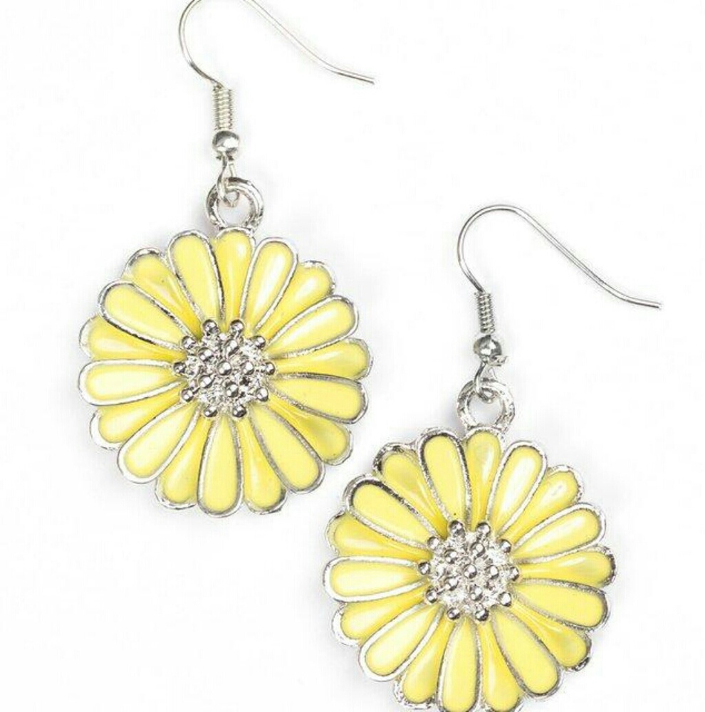 Yellow sunflower earrings